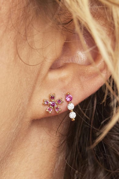 Oorbellen Ruby Rose Goud kleur Koper h5 Afbeelding2